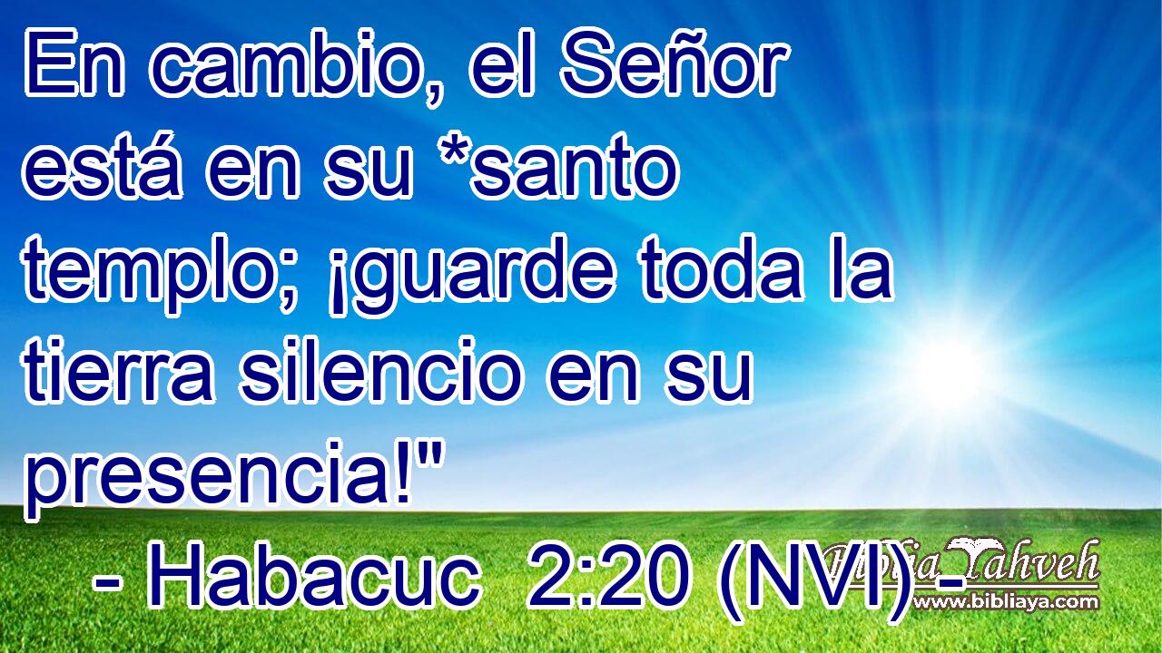  En cambio, el Señor está en su *santo templo; ¡guarde toda la tierra silencio en su presencia!