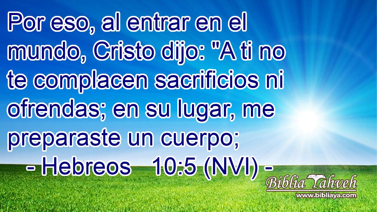  Por eso, al entrar en el mundo, Cristo dijo: 
