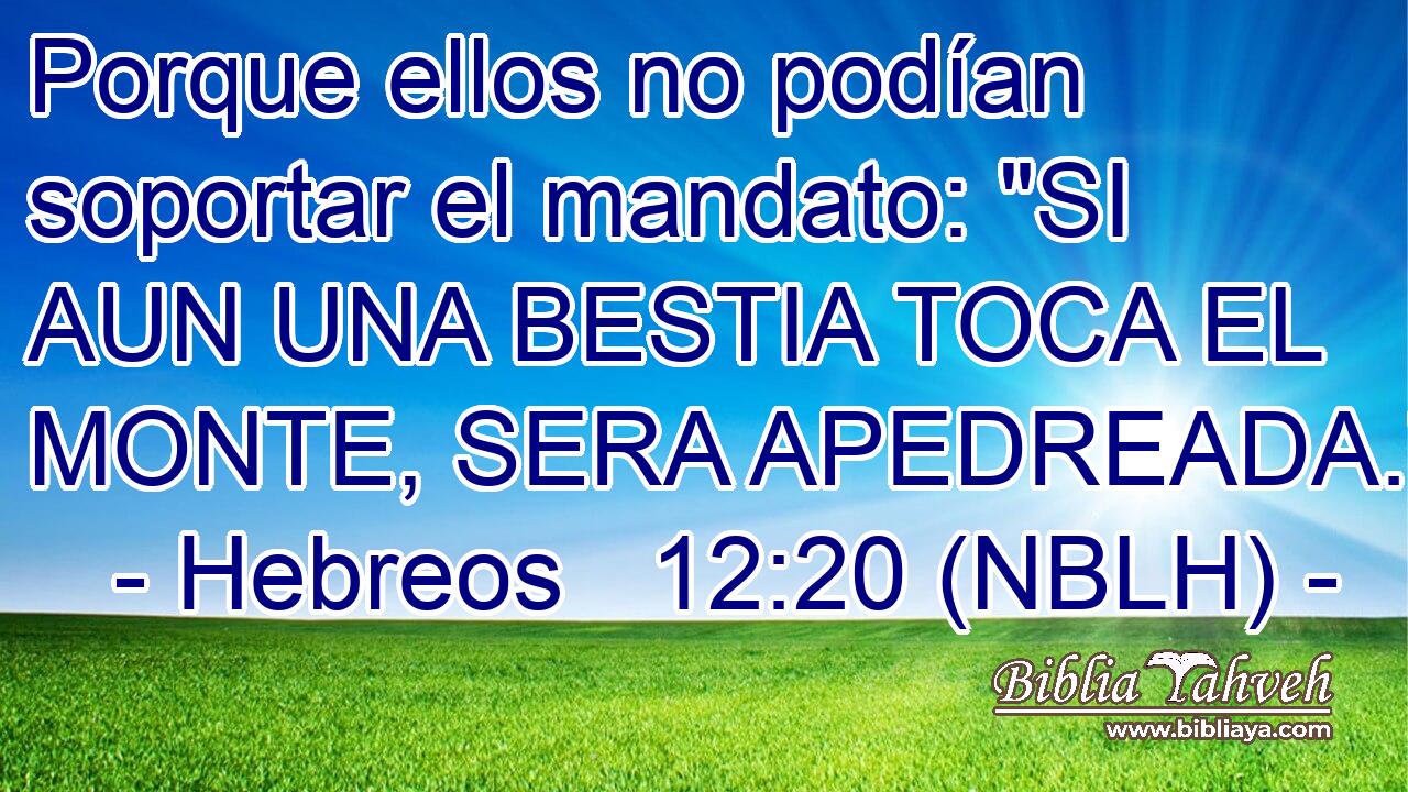  Porque ellos no podían soportar el mandato: 