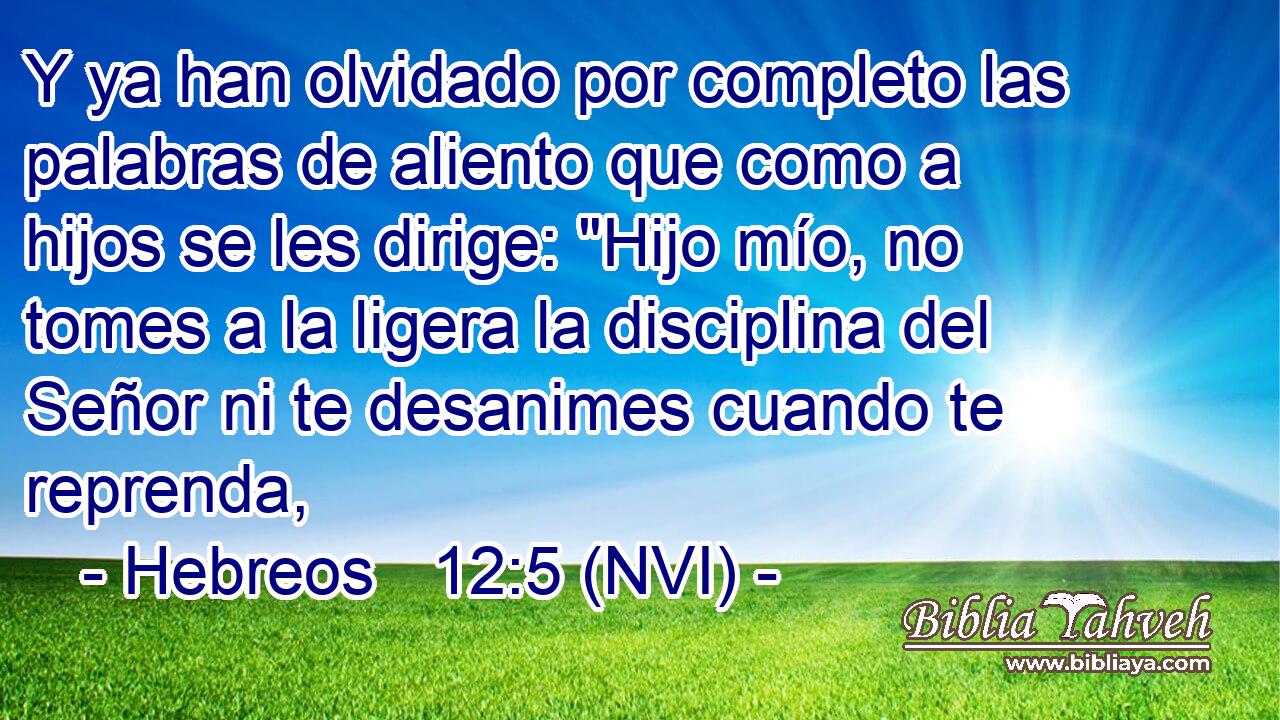  Y ya han olvidado por completo las palabras de aliento que como a hijos se les dirige: 