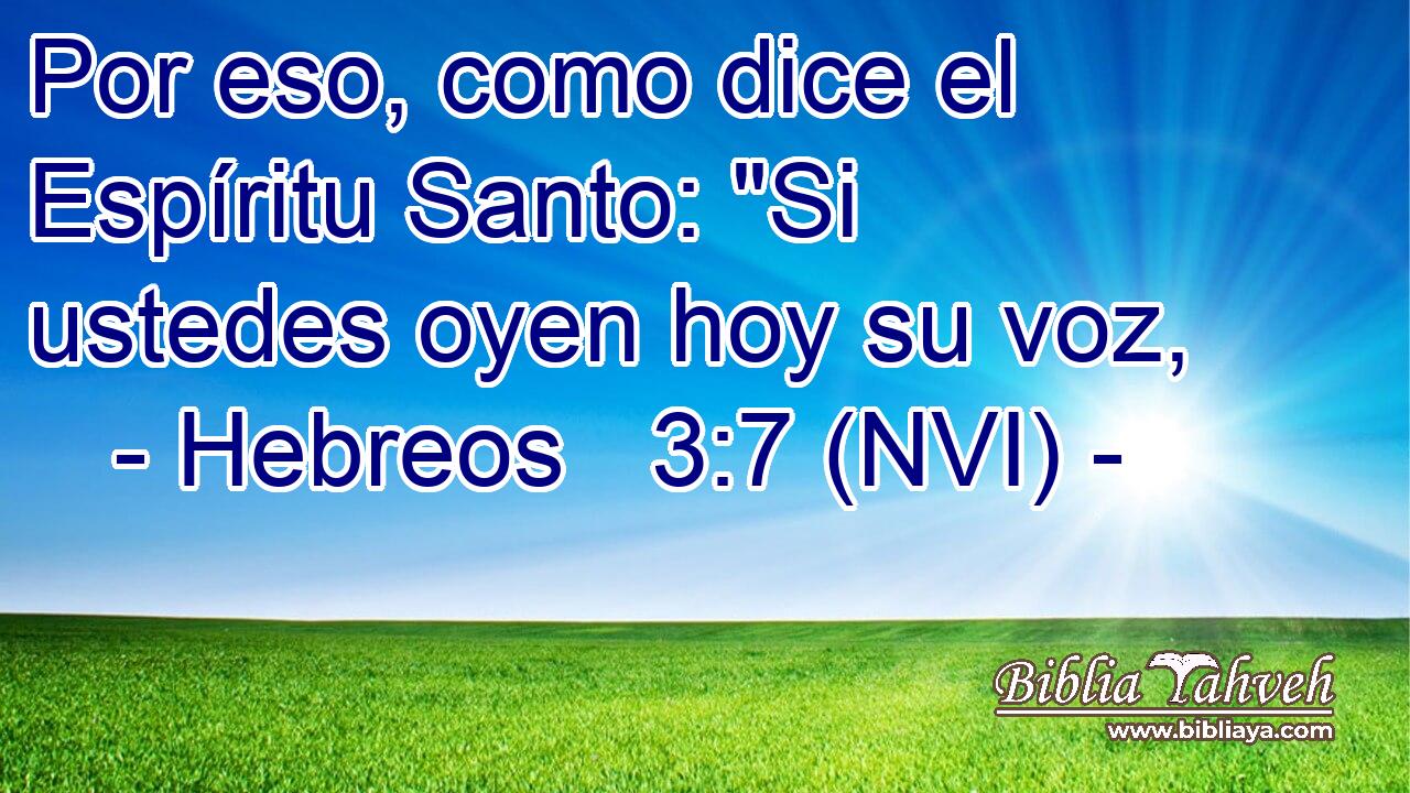  Por eso, como dice el Espíritu Santo: 