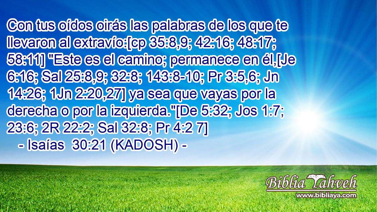  Con tus oídos oirás las palabras de los que te llevaron al extravío:[cp 35:8,9; 42:16; 48:17; 58:11] 