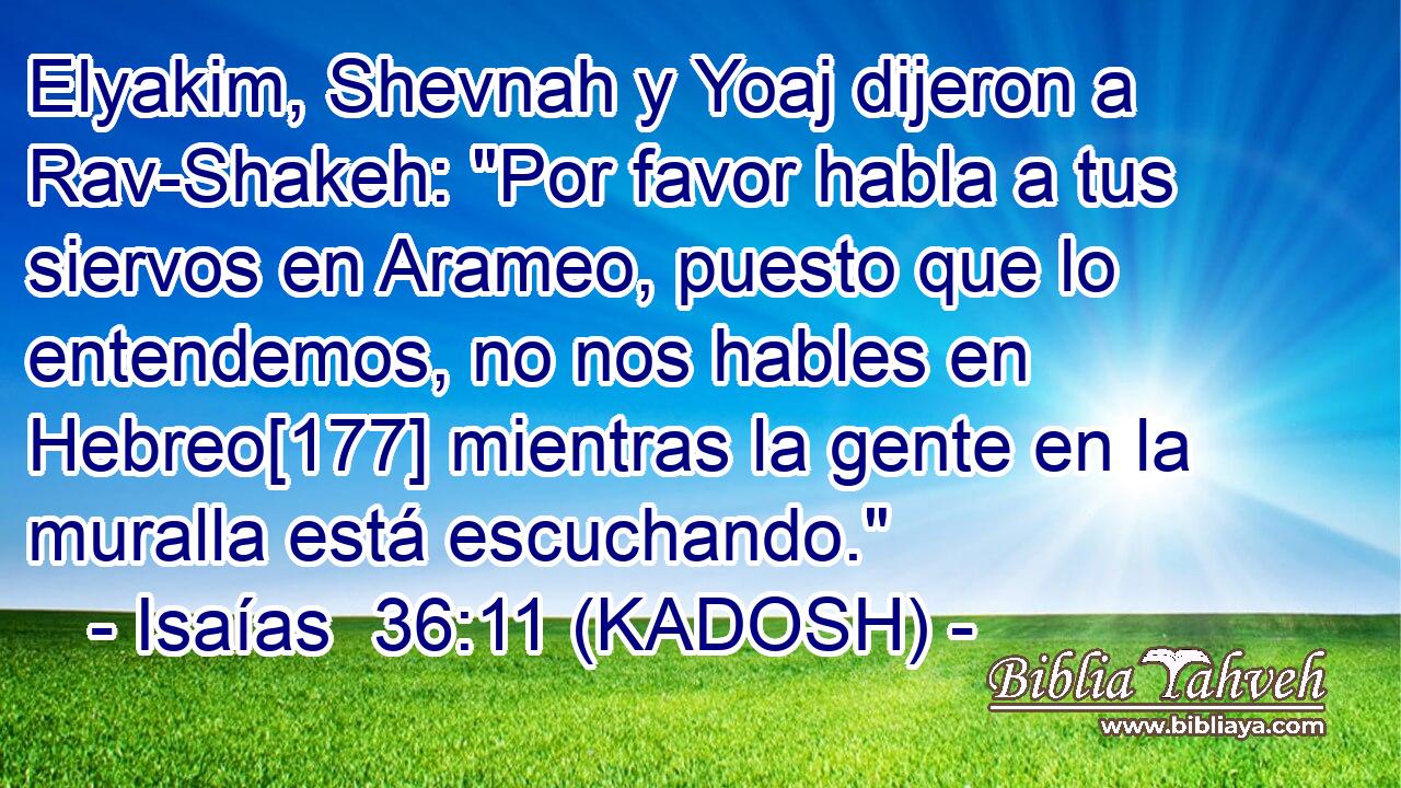  Elyakim, Shevnah y Yoaj dijeron a Rav-Shakeh: 