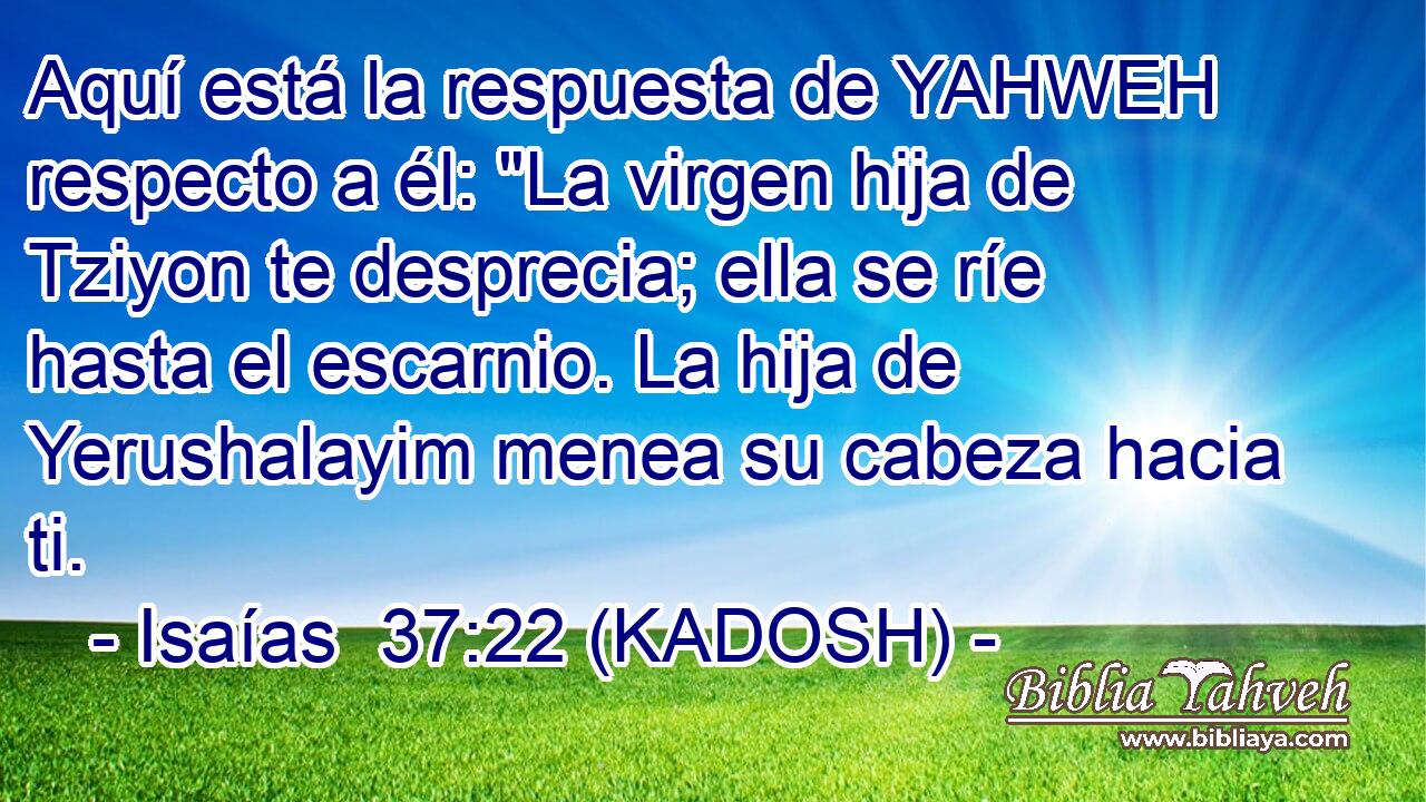  Aquí está la respuesta de YAHWEH respecto a él: 