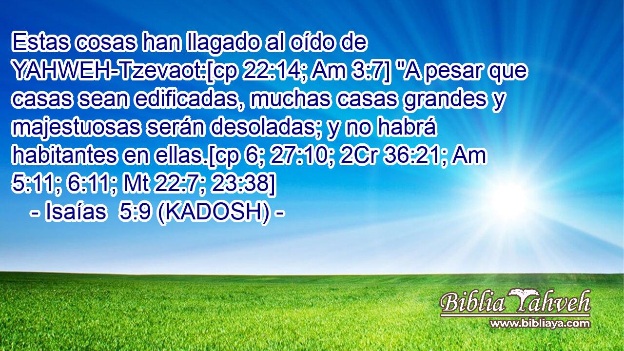  Estas cosas han llagado al oído de YAHWEH-Tzevaot:[cp 22:14; Am 3:7] 