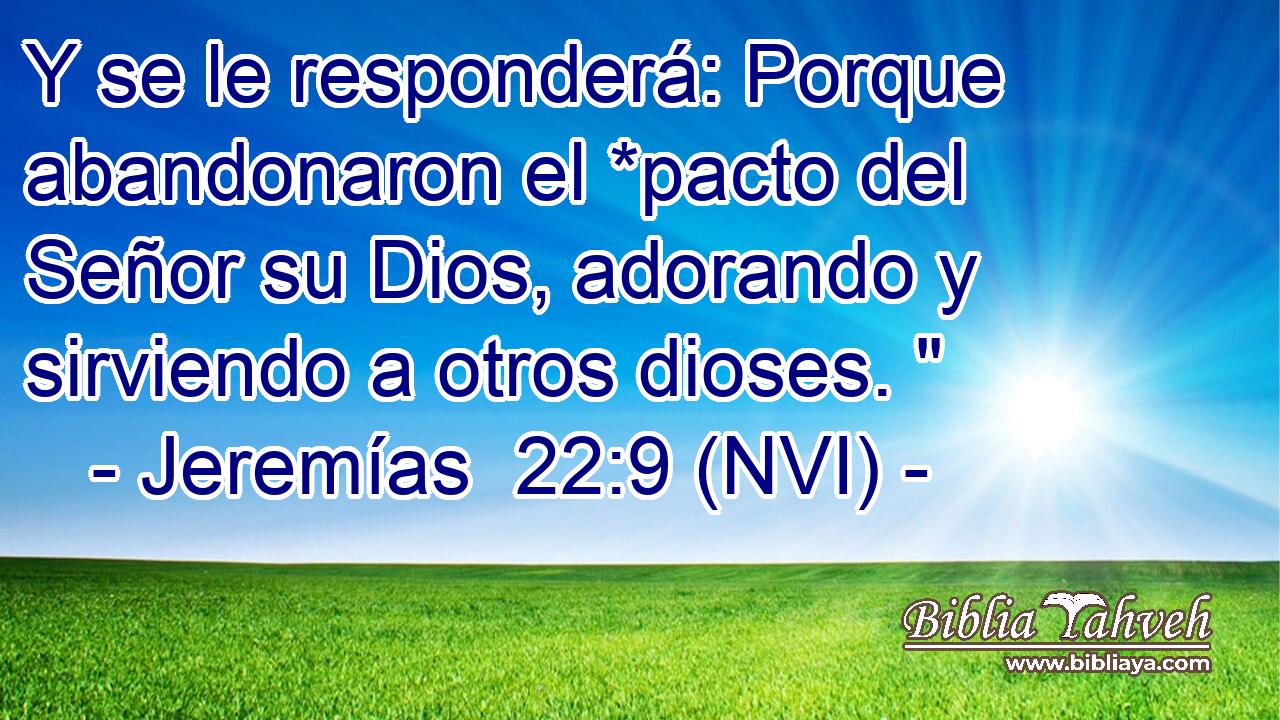  Y se le responderá: Porque abandonaron el *pacto del Señor su Dios, adorando y sirviendo a otros dioses. 