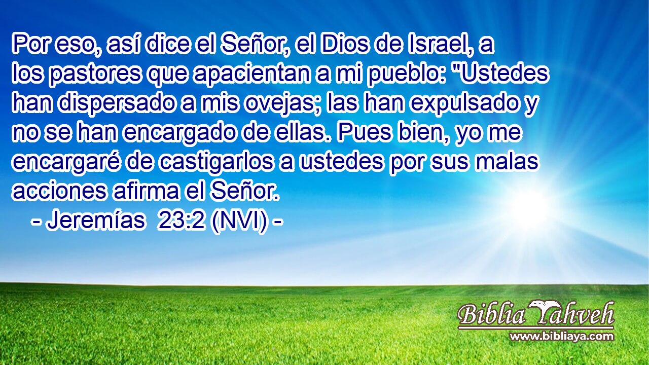  Por eso, así dice el Señor, el Dios de Israel, a los pastores que apacientan a mi pueblo: 