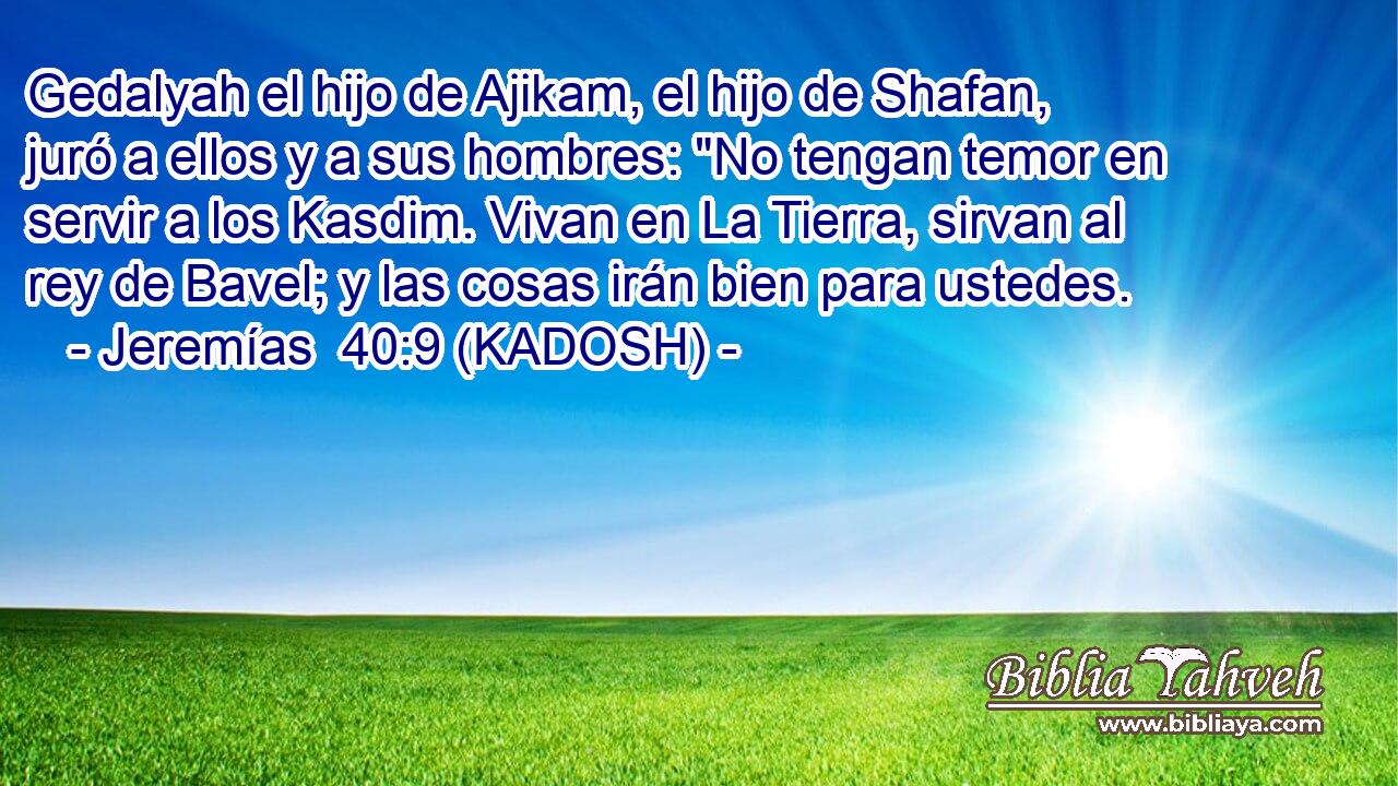  Gedalyah el hijo de Ajikam, el hijo de Shafan, juró a ellos y a sus hombres: 