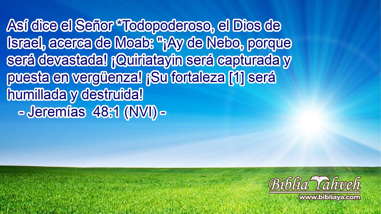  Así dice el Señor *Todopoderoso, el Dios de Israel, acerca de Moab: 