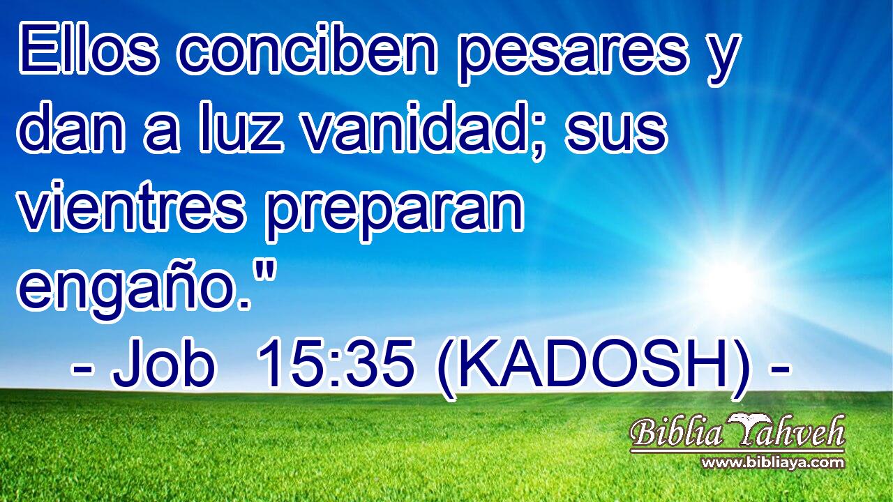  Ellos conciben pesares y dan a luz vanidad; sus vientres preparan engaño.