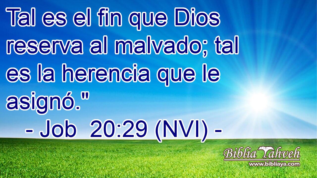  Tal es el fin que Dios reserva al malvado; tal es la herencia que le asignó.