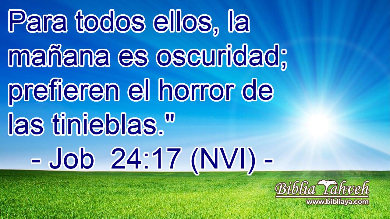  Para todos ellos, la mañana es oscuridad; prefieren el horror de las tinieblas.