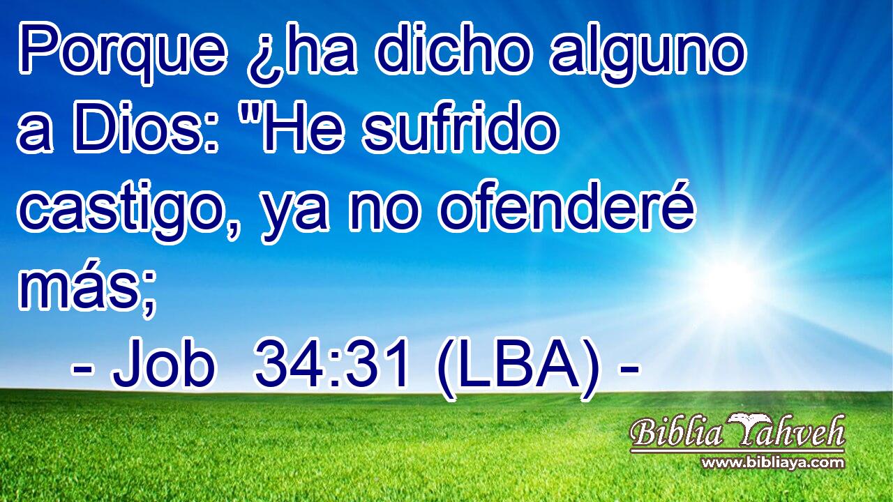 Porque ¿ha dicho alguno a Dios: 
