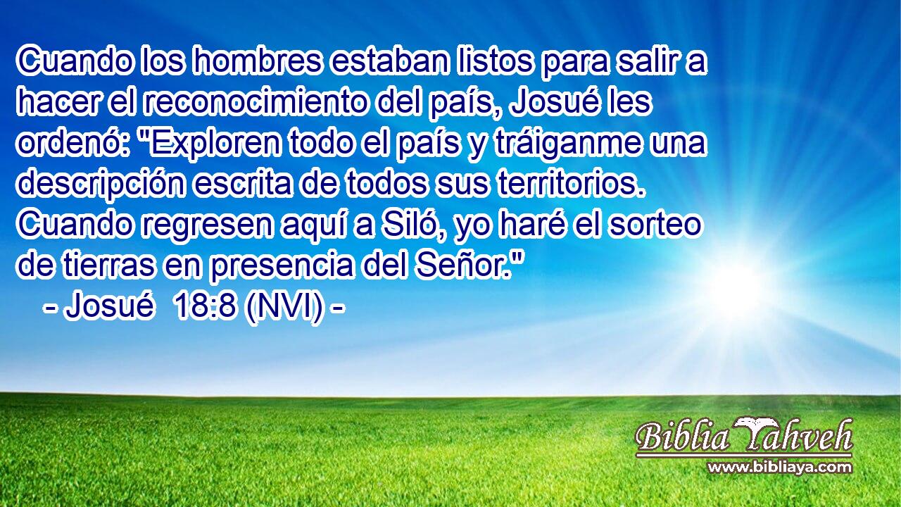  Cuando los hombres estaban listos para salir a hacer el reconocimiento del país, Josué les ordenó: 