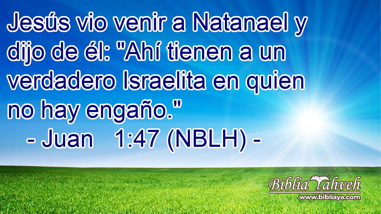  Jesús vio venir a Natanael y dijo de él: 