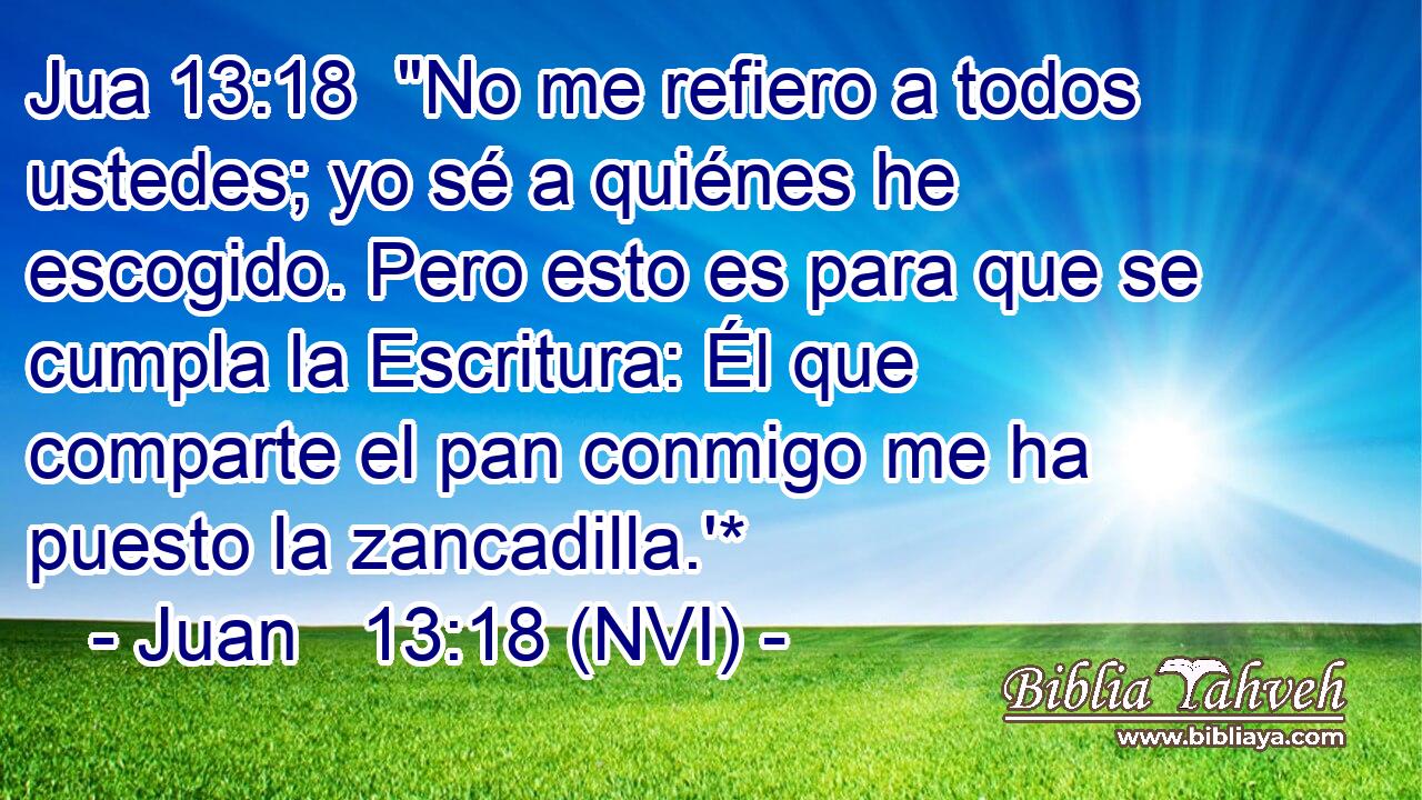 Jua 13:18  