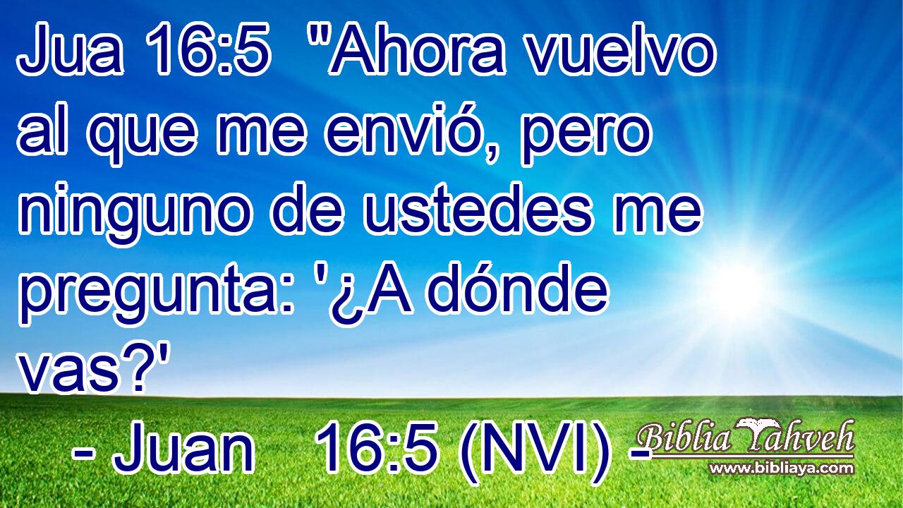 Jua 16:5  
