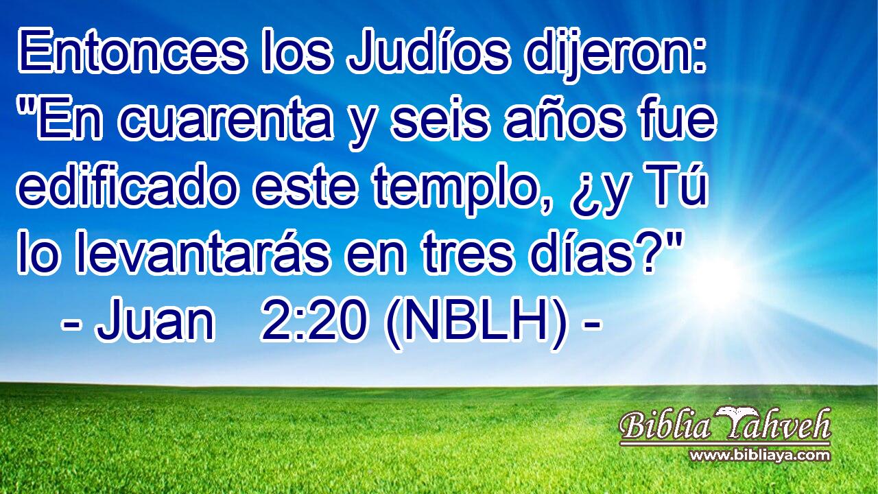  Entonces los Judíos dijeron: 