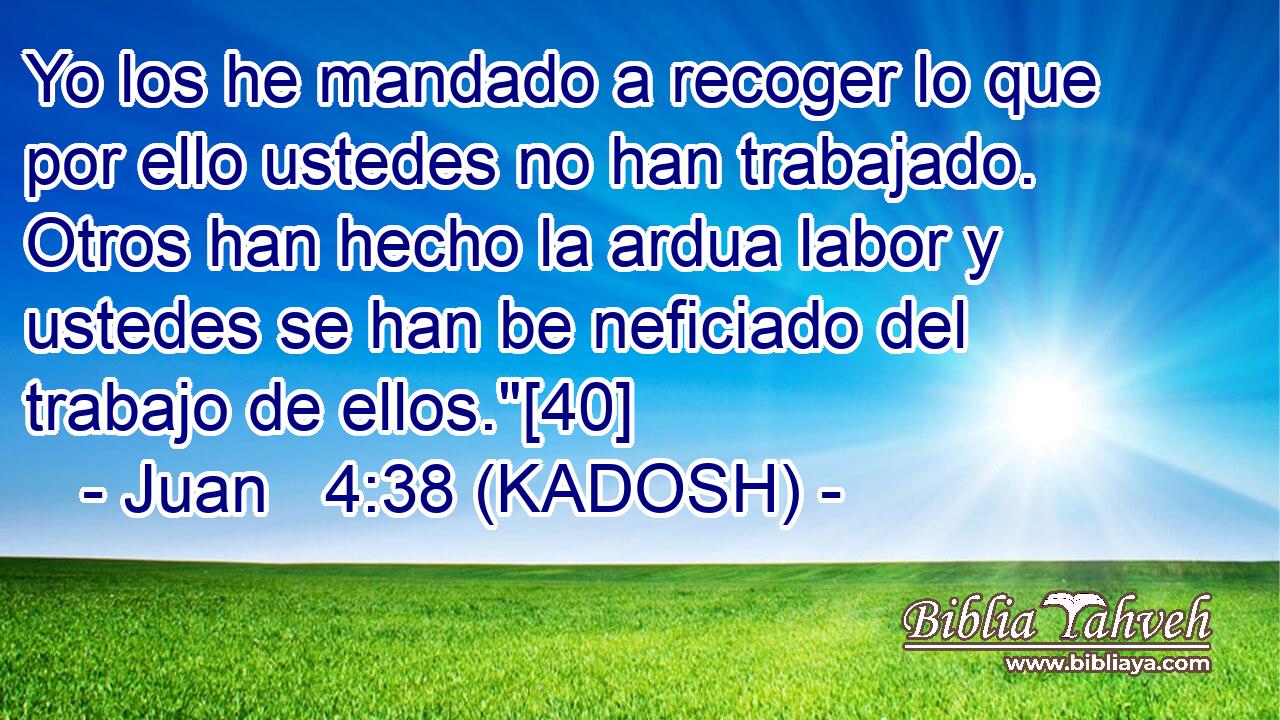  Yo los he mandado a recoger lo que por ello ustedes no han trabajado. Otros han hecho la ardua labor y ustedes se han be neficiado del trabajo de ellos.