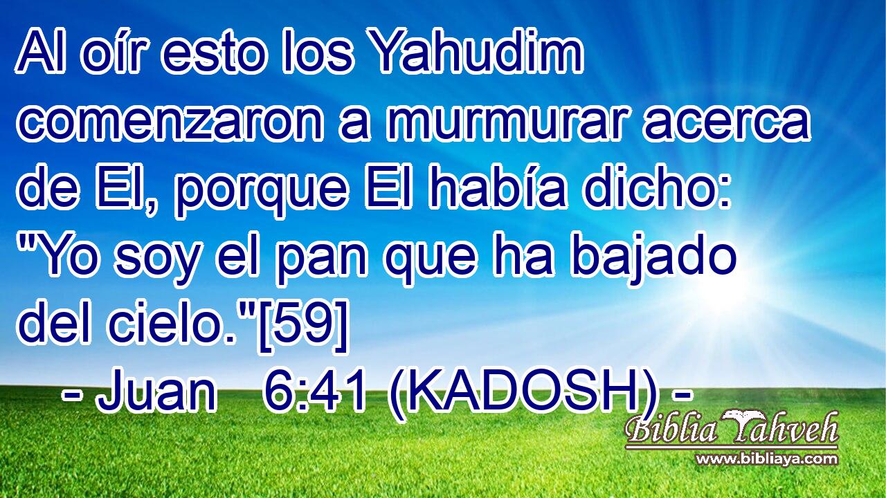  Al oír esto los Yahudim comenzaron a murmurar acerca de El, porque El había dicho: 