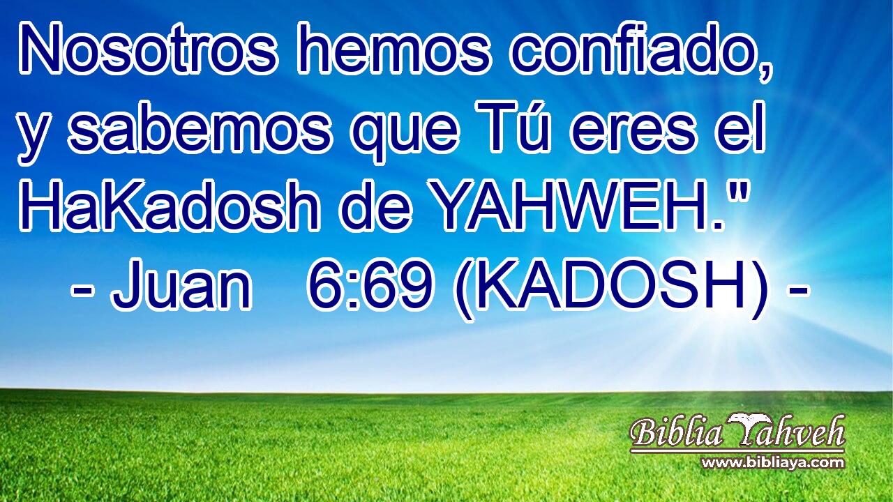  Nosotros hemos confiado, y sabemos que Tú eres el HaKadosh de YAHWEH.