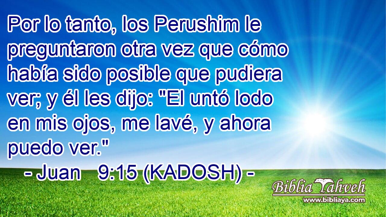  Por lo tanto, los Perushim le preguntaron otra vez que cómo había sido posible que pudiera ver; y él les dijo: 