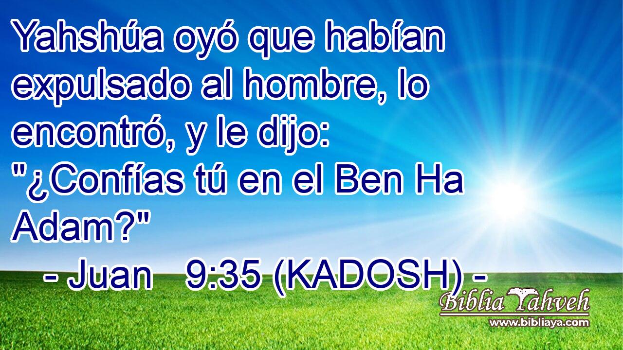  Yahshúa oyó que habían expulsado al hombre, lo encontró, y le dijo: 