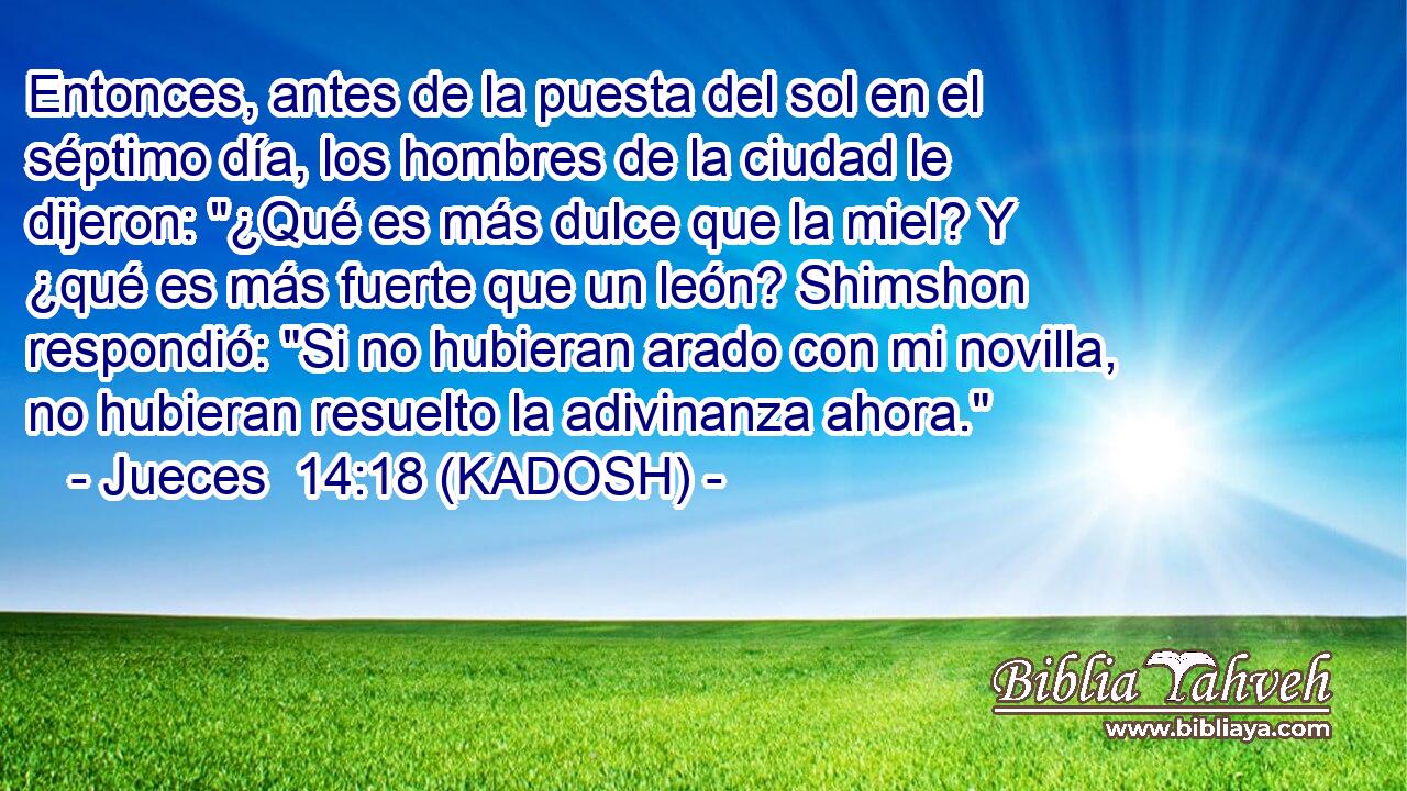  Entonces, antes de la puesta del sol en el séptimo día, los hombres de la ciudad le dijeron: 