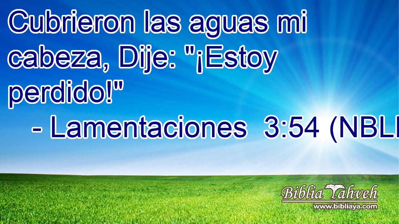  Cubrieron las aguas mi cabeza, Dije: 
