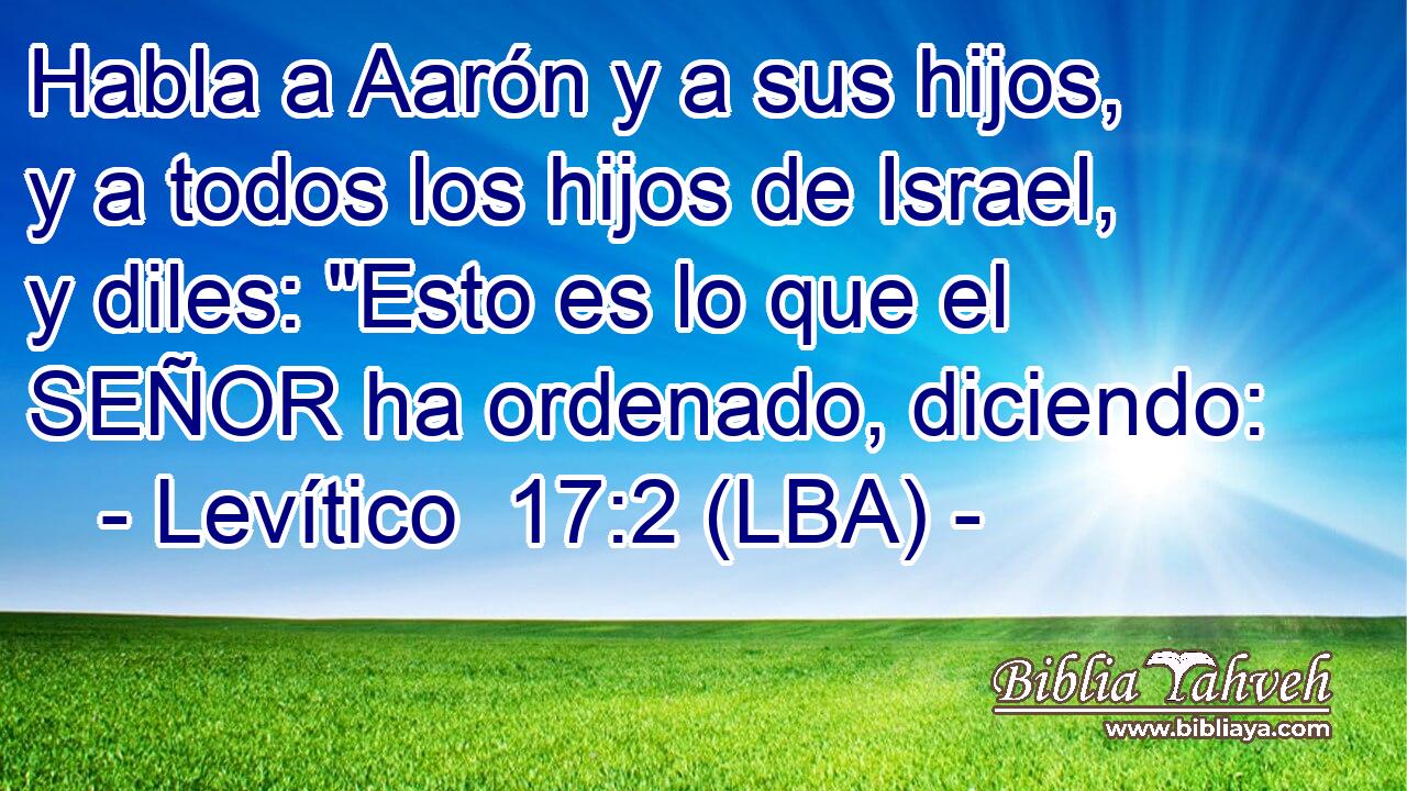 Habla a Aarón y a sus hijos, y a todos los hijos de Israel, y diles: 