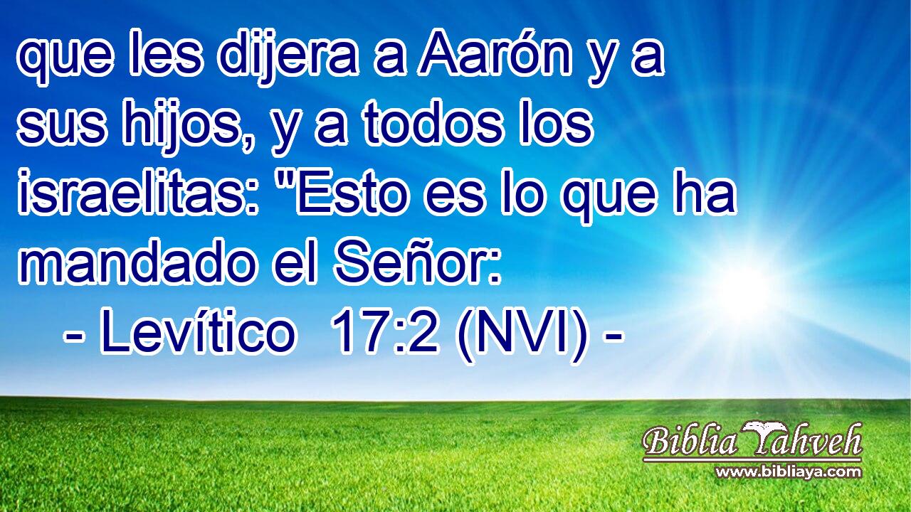 que les dijera a Aarón y a sus hijos, y a todos los israelitas: 