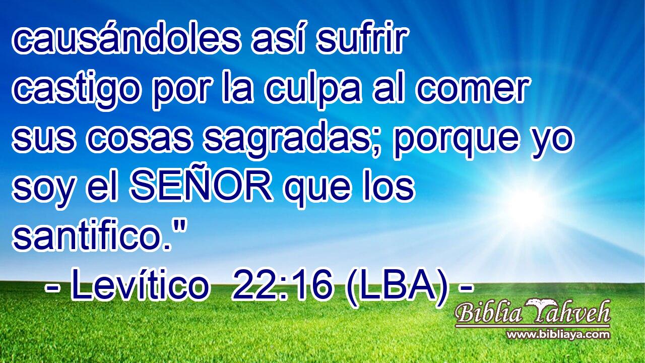 causándoles así sufrir castigo por la culpa al comer sus cosas sagradas; porque yo soy el SEÑOR que los santifico.