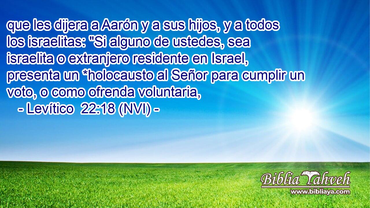  que les dijera a Aarón y a sus hijos, y a todos los israelitas: 