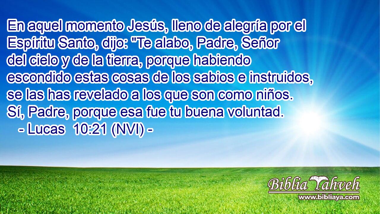  En aquel momento Jesús, lleno de alegría por el Espíritu Santo, dijo: 