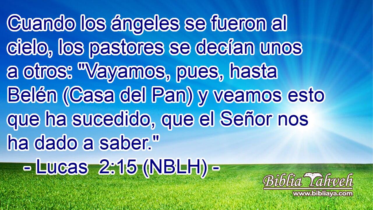  Cuando los ángeles se fueron al cielo, los pastores se decían unos a otros: 