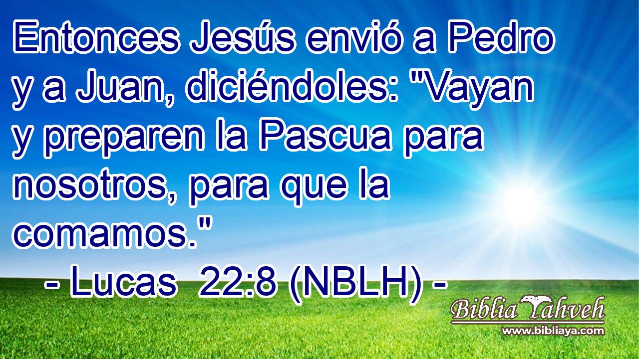  Entonces Jesús envió a Pedro y a Juan, diciéndoles: 