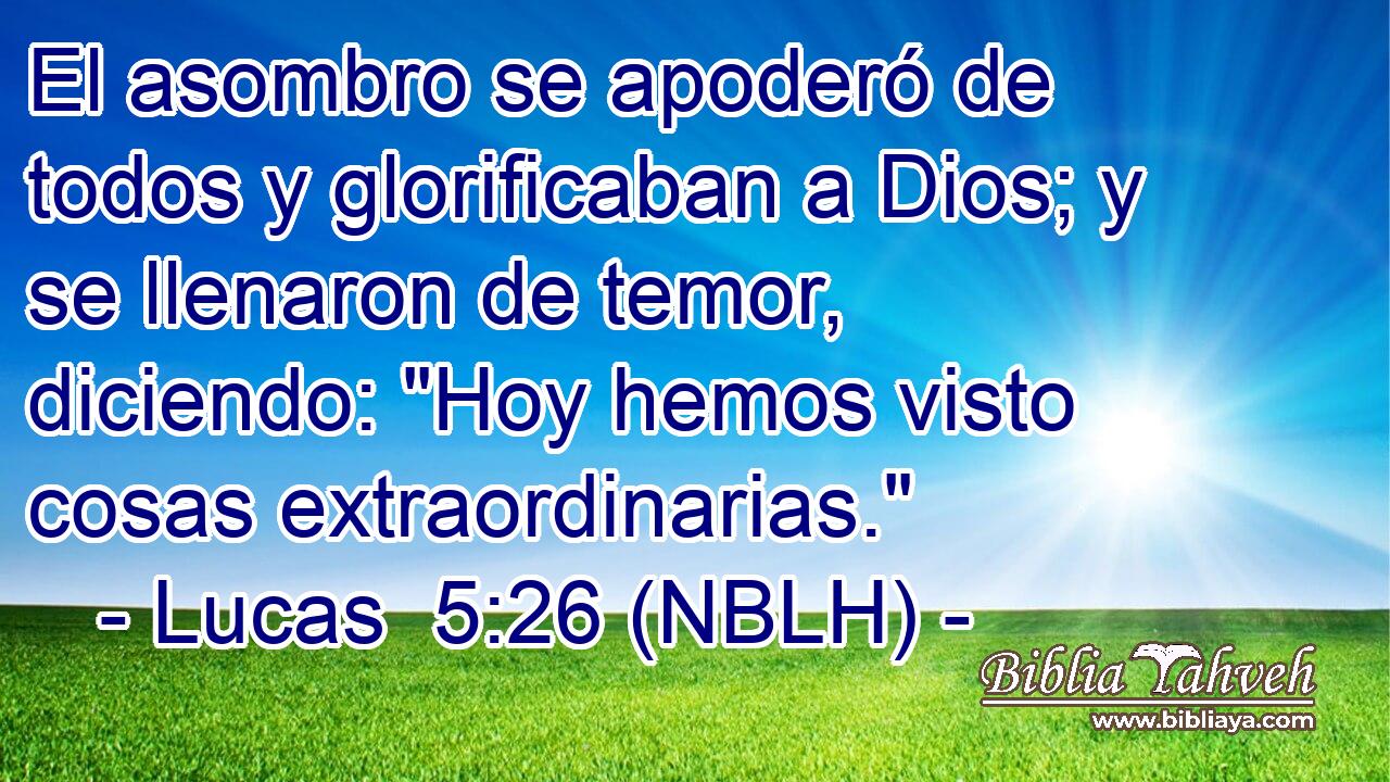  El asombro se apoderó de todos y glorificaban a Dios; y se llenaron de temor, diciendo: 