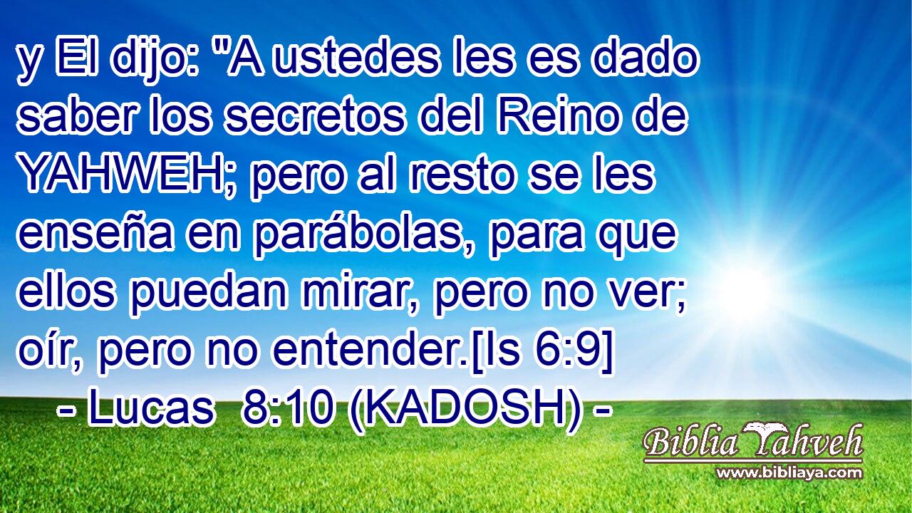  y El dijo: 