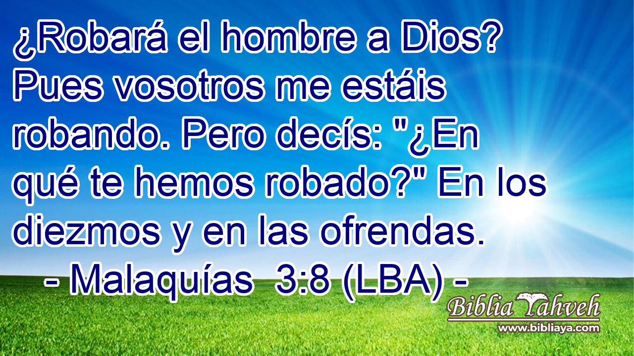 ¿Robará el hombre a Dios? Pues vosotros me estáis robando. Pero decís: 