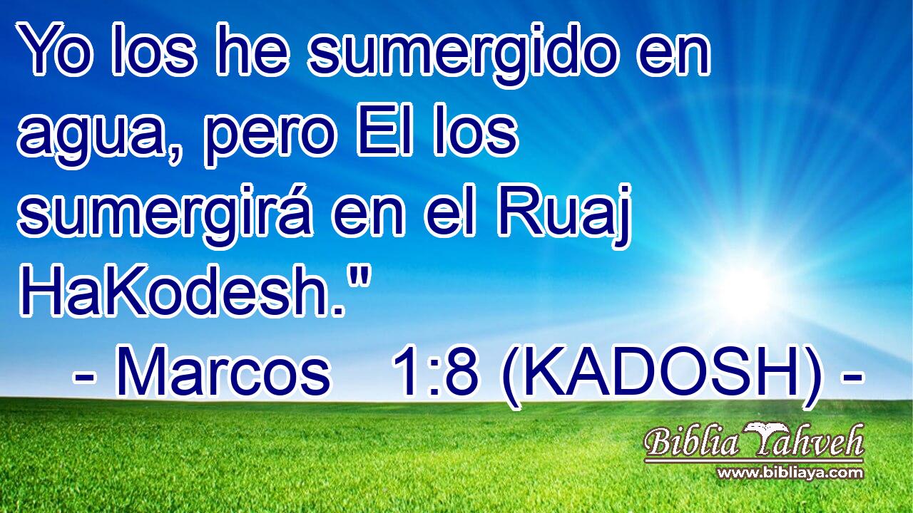  Yo los he sumergido en agua, pero El los sumergirá en el Ruaj HaKodesh.
