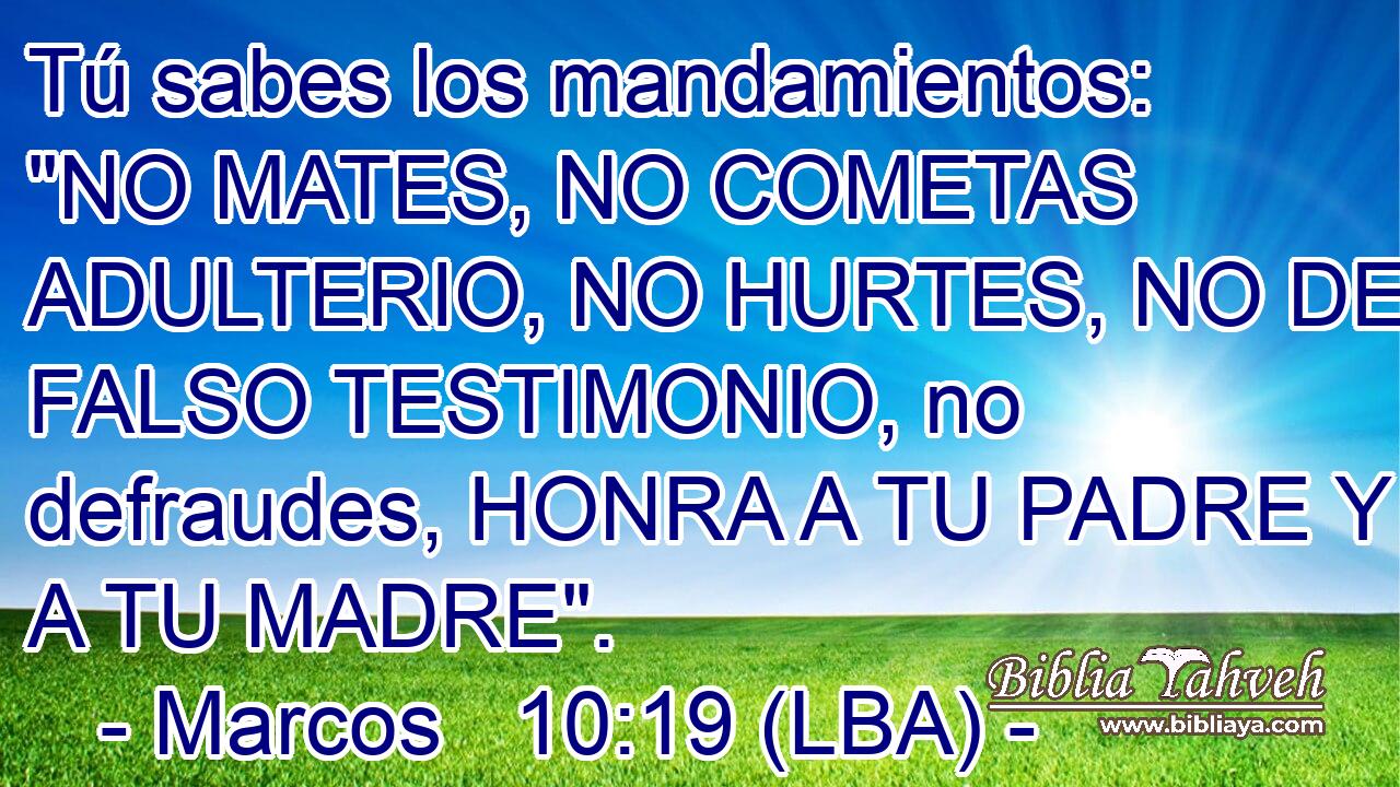 Tú sabes los mandamientos: 