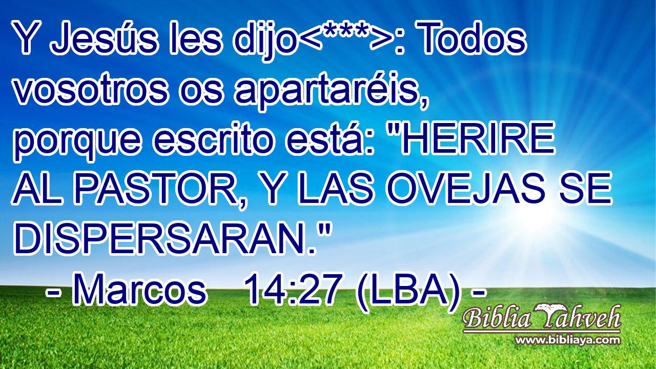 Y Jesús les dijo: Todos vosotros os apartaréis, porque escrito está: 