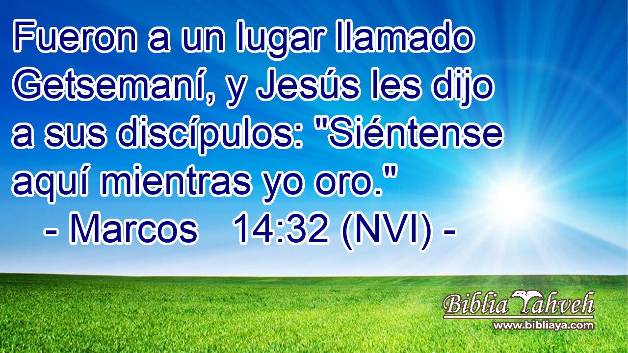  Fueron a un lugar llamado Getsemaní, y Jesús les dijo a sus discípulos: 