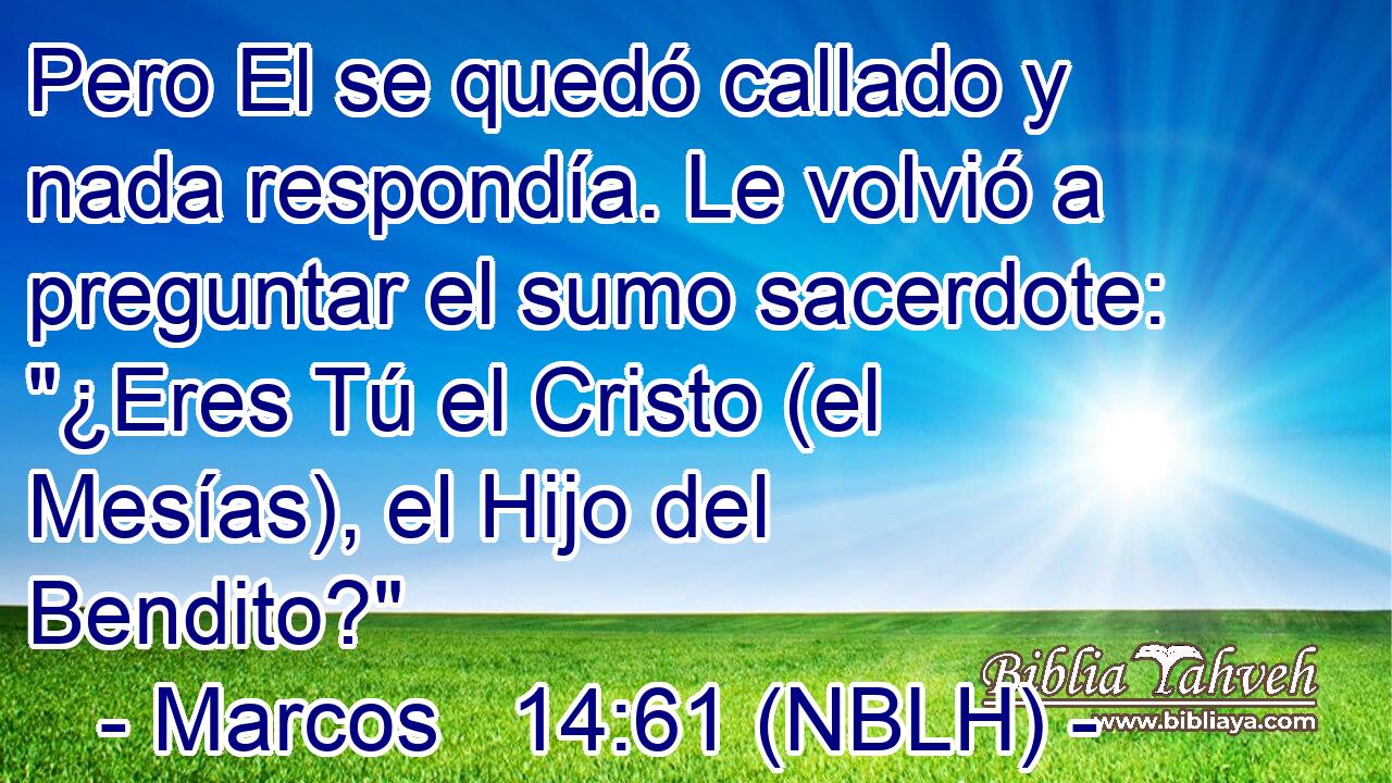  Pero El se quedó callado y nada respondía. Le volvió a preguntar el sumo sacerdote: 