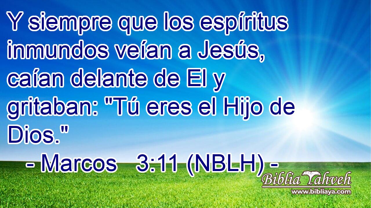  Y siempre que los espíritus inmundos veían a Jesús, caían delante de El y gritaban: 