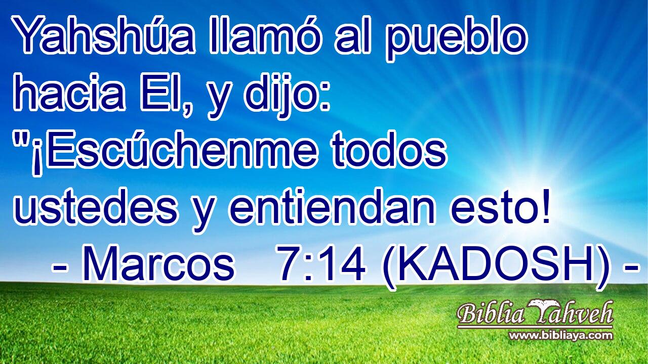  Yahshúa llamó al pueblo hacia El, y dijo: 