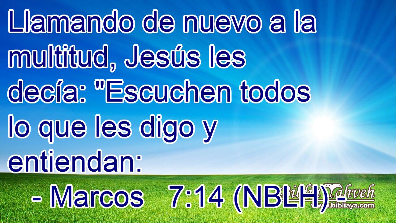  Llamando de nuevo a la multitud, Jesús les decía: 