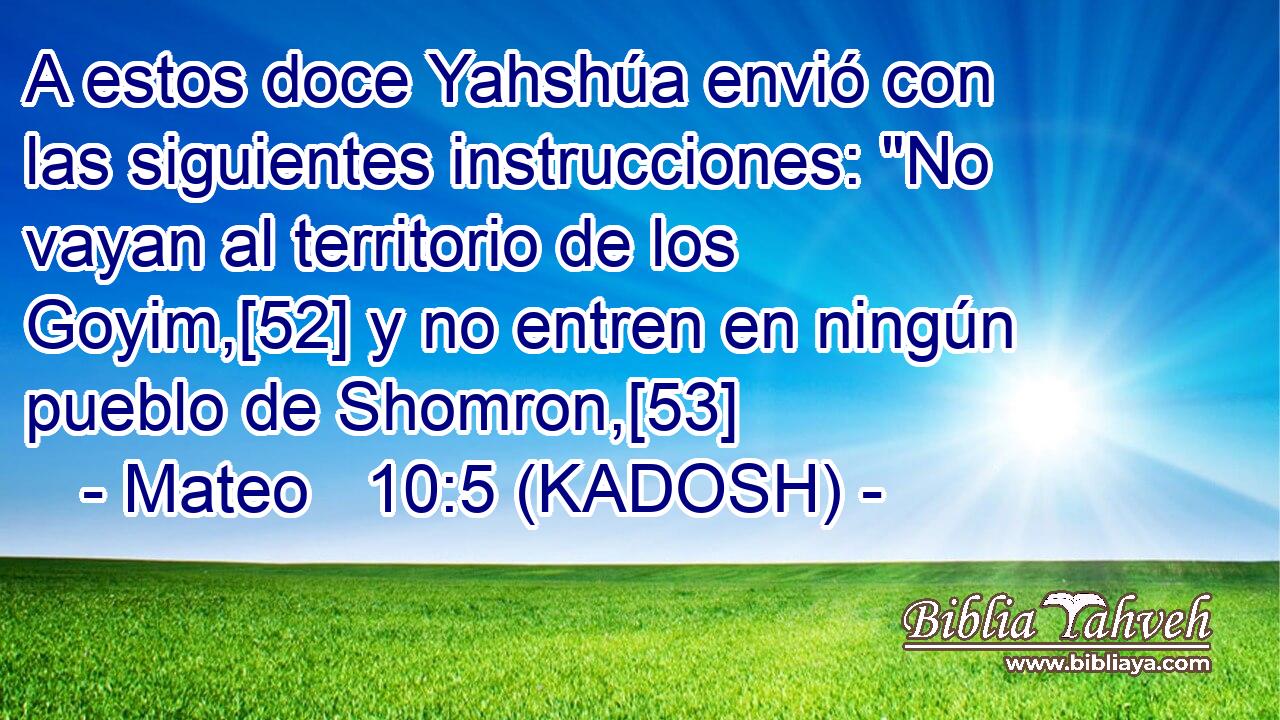 A estos doce Yahshúa envió con las siguientes instrucciones: 