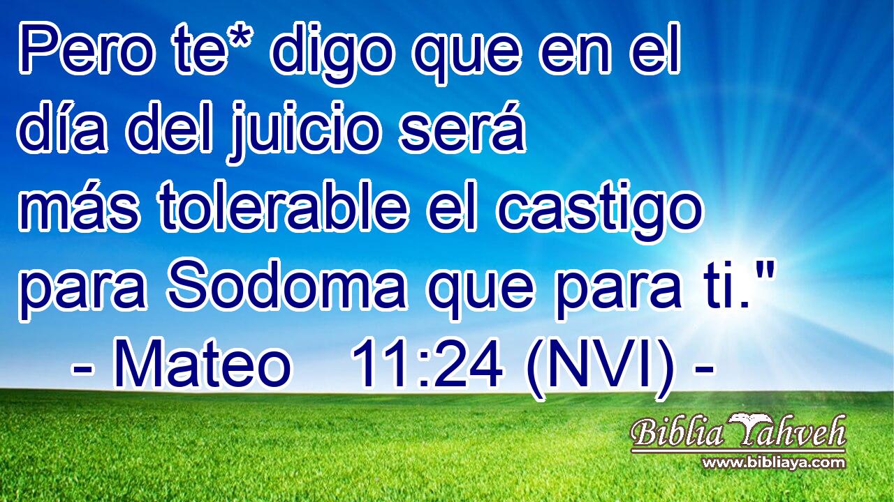  Pero te* digo que en el día del juicio será más tolerable el castigo para Sodoma que para ti.