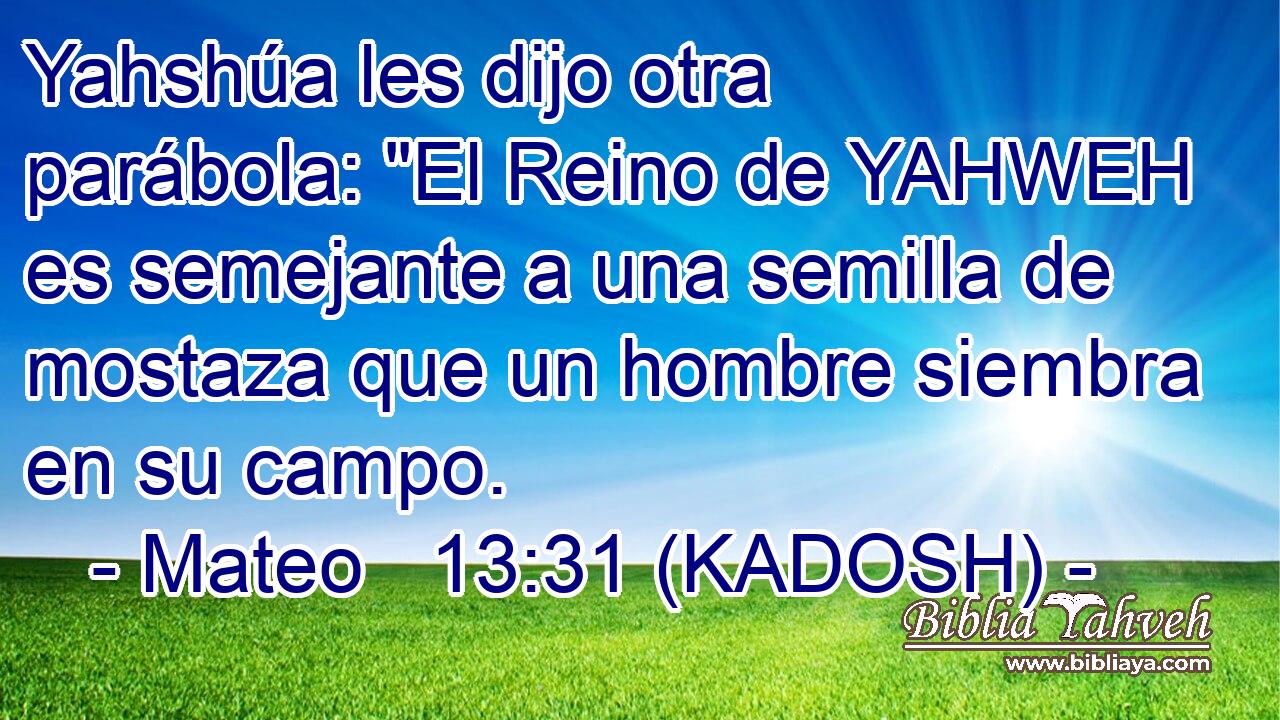  Yahshúa les dijo otra parábola: 